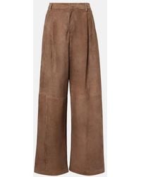 Max Mara - Brando High-Rise Suede Wide-Leg Pants - Lyst