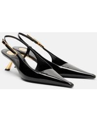 Saint Laurent - Lee Patent Leather Slingback Pumps - Lyst