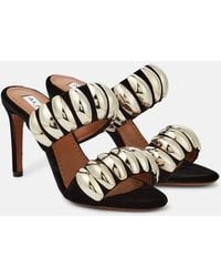 Alaïa - Tribale Embellished Suede Mules - Lyst