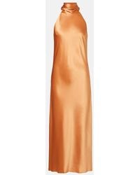 Galvan London - Midikleid Sienna Aus Satin - Lyst