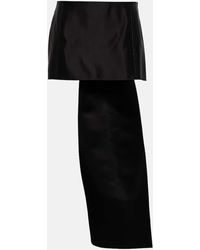 Prada - Minifalda en raso de seda con cola - Lyst