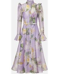 LEO LIN - Vestido Camisero Katrina En Mezcla De Lino Floral - Lyst