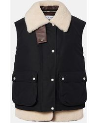 Loewe - Shearling-Trimmed Cotton-Blend Vest - Lyst