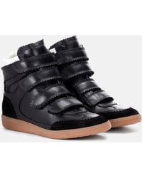 Isabel Marant - Bilsy High-top Leather And Suede Sneakers - Lyst