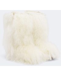 Yves Salomon - Leather-Trimmed Shearling Mid-Calf Boots - Lyst