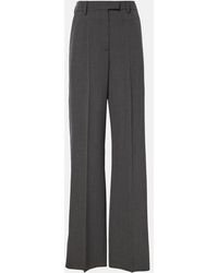 Valentino - High-Rise Wool Straight Pants - Lyst