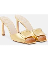 Roger Vivier - Trumpet Metallic Leather Mules - Lyst