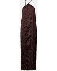 STAUD - Akari Plisse Halterneck Maxi Dress - Lyst