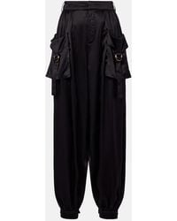 Chloé - High-Rise Silk Satin Cargo Pants - Lyst