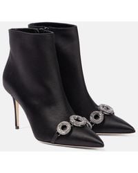 Manolo Blahnik - Balvisa Embellished Satin Ankle Boots - Lyst