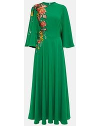 Costarellos - Zinnia Embroidered Cape Maxi Dress - Lyst