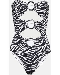 Alexandra Miro - Anya Zebra-Print Cutout Swimsuit - Lyst