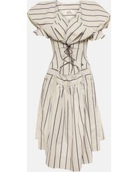 Vivienne Westwood - Kate Striped Cotton Midi Dress - Lyst