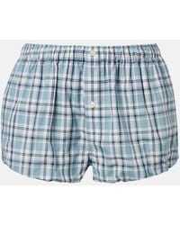 Acne Studios - Checked Cotton Shorts - Lyst