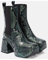 Dorothee Schumacher - Snake-printed Leather Chelsea Boots - Lyst