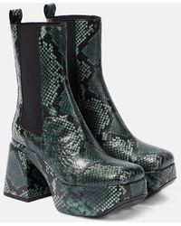 Dorothee Schumacher - Snake-Printed Leather Chelsea Boots - Lyst