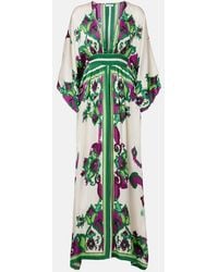 Poupette - Sol Floral Satin Kaftan - Lyst