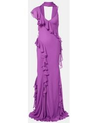 De La Vali - Mayara Ruffled Georgette Gown - Lyst