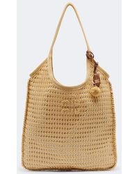 Miu Miu - Ivy Crochet Raffia-Effect Shopper - Lyst