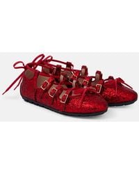 Simone Rocha - Ghillie Glitter Ballet Flats - Lyst