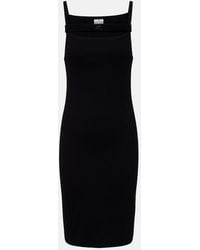 Courreges - Ribbed-Knit Cotton Jersey Midi Dress - Lyst