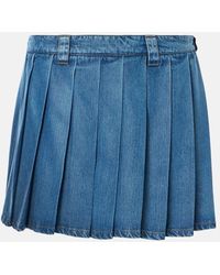 Miu Miu - Gonna Plissettata Con Ricamo - Lyst