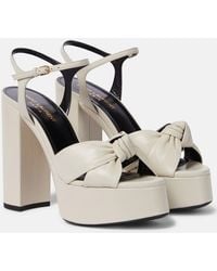 Saint Laurent - Bianca 125 Leather Platform Sandals - Lyst