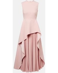Solace London - Severny Pleated Layered Midi Dress - Lyst