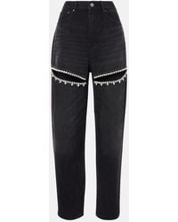 Area - Jeans Rectos Adornados Con Aberturas - Lyst
