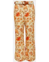 Zimmermann - Junie Floral Cropped Trousers - Lyst