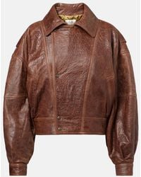 Saint Laurent - Bomberjacke Aus Leder - Lyst