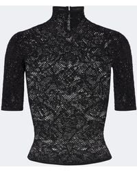 Gucci - Embellished Silk-Blend Lace Crop Top - Lyst