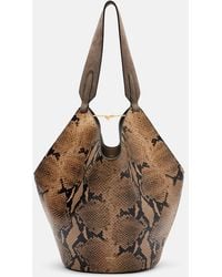 KHAITE - Lotus Small Snake-Effect Leather Tote Bag - Lyst