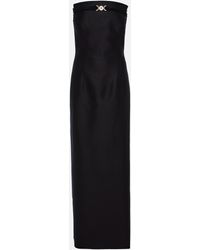 Versace - Wool And Silk Blend Long Pencil Dress - Lyst