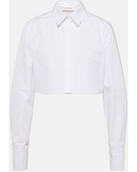 Valentino - Cropped Cotton Poplin Shirt - Lyst