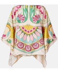 La DoubleJ - Top Square Imprime En Serge De Soie - Lyst