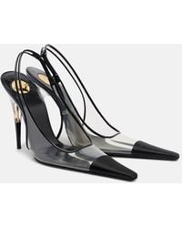 Saint Laurent - Romy Tpu And Satin Slingback Pumps - Lyst
