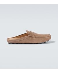 Tod's - Slippers Gommino Bubble Aus Veloursleder - Lyst