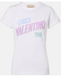 Valentino - Chez Cotton Jersey T-Shirt - Lyst