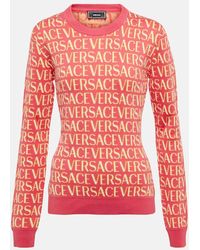Versace - Allover Cotton-blend Sweater - Lyst