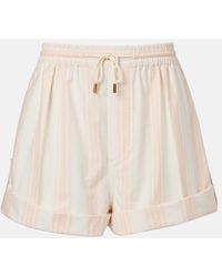 Chloé - Shorts De Algodon A Rayas - Lyst