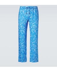 Kiton - Bedruckte Hose Aus Leinen - Lyst