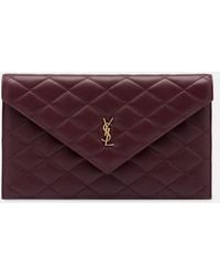 Saint Laurent - Cassandre Quilted Leather Pouch - Lyst