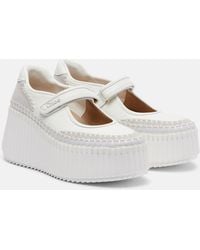 Chloé - Baskets Compensees Nama En Cuir Et Daim - Lyst