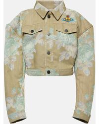Vivienne Westwood - Floral Cropped Denim Jacket - Lyst