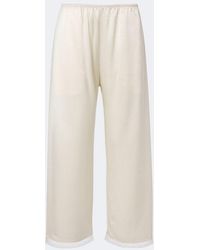 Leset - Barb Lace-Trimmed Satin Wide-Leg Pants - Lyst