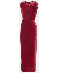Roland Mouret - Bow-Detail Velvet Maxi Dress - Lyst