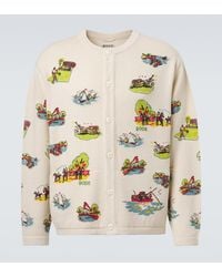 Bode - Beaded Camp Wool And Cotton Cardigan - Lyst