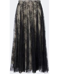 Erdem - Pleated Floral Lace Midi Skirt - Lyst