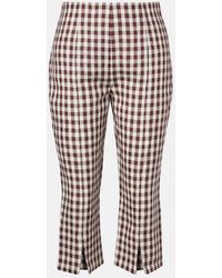 Posse - Sadie Gingham Linen Capri Pants - Lyst